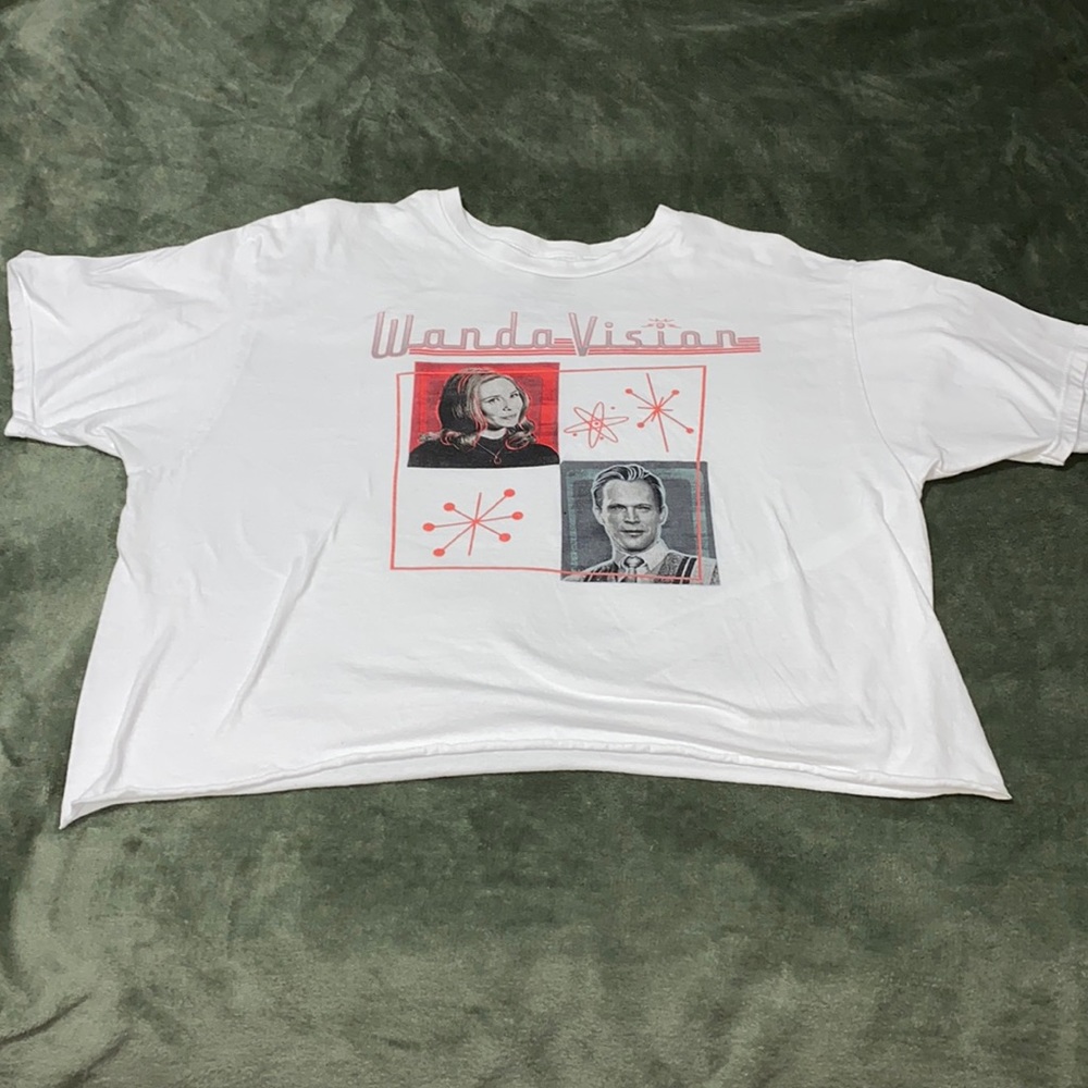 Marvel Wandavision Crop White T Shirt Plus Size 2X